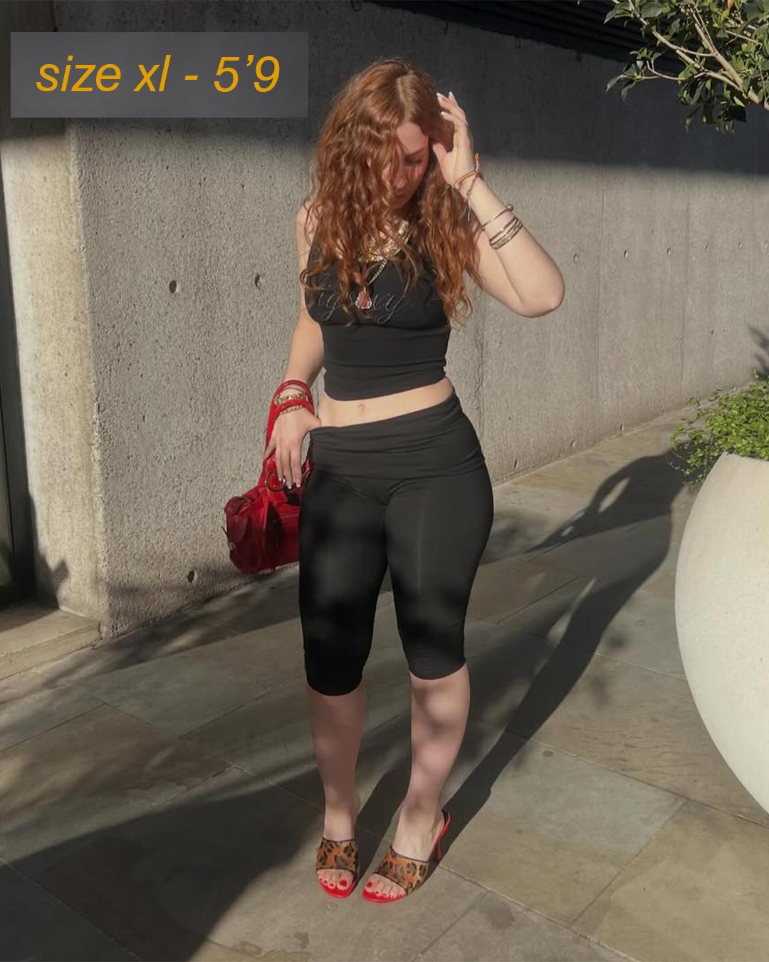 Black SCN Fold-Over Capri's