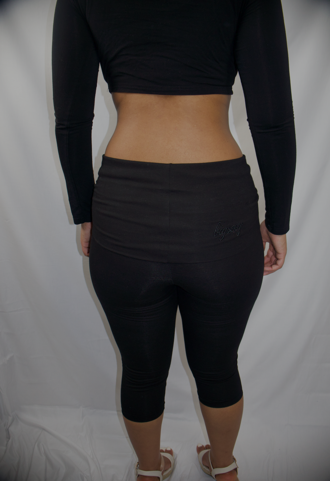 Black SCN Fold-Over Capri's