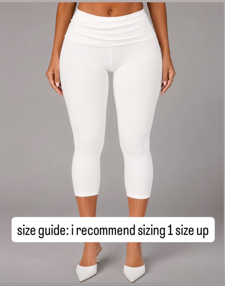 BigSexy White SDS Fold-Over Capri's