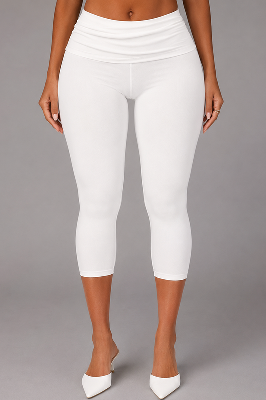 BigSexy White SDS Fold-Over Capri's