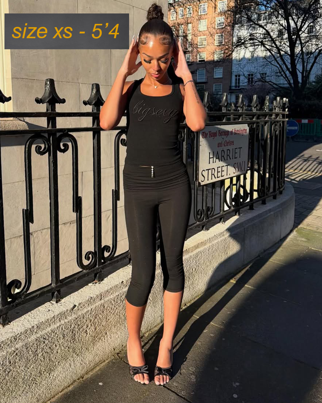 Black SCN Fold-Over Capri's